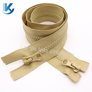KY Hot Sale Eco-Friendly Double Slider Zipper 5# 8# 70/80cm Resin Color Plastic Zipper for Clothing for Down Jackets-Open-End