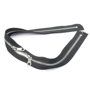 High Quality #3#5#8 Copper Zipper Two Way Closed End Double Slider Metal Zipper for Bag