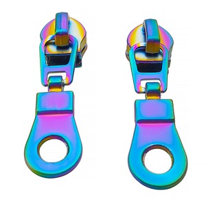 Hot Sale Exquisite Rainbow Color Metal Zipper Slider Custom Zipper Pull Creative Pattern Zipper Puller