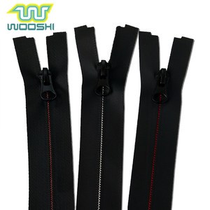 2024 High Quality Nylon Leather Jackets with Open-End Zipper Customized Silver Waterproof Plastic Fashionable Teeth Design