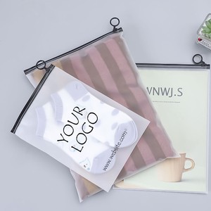 High Quality Pull Ring Zip Lock Bag Frosted PVC EVA PE Zipper Bag for Clothing Socks Custom Reusable Plastic Package Zipper Bag
