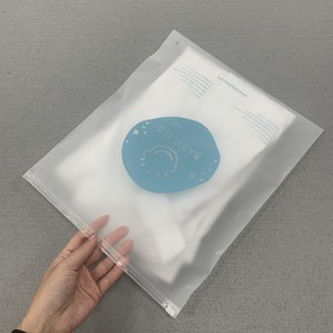 Custom Printed Clothing Packaging Bags Translucent CPE Material Zipper Bags
