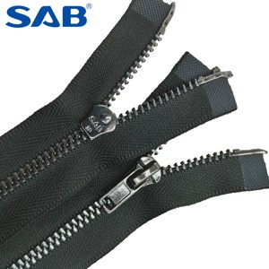 For SAB 3# Self-Locking Brass Metal Zipper Two-Way Separator for Down Jackets with Zipper for Clothing