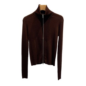 Double Slider Zipper Knitted Cardigan Long Sleeve Elastic Cashmere Sweater for Women