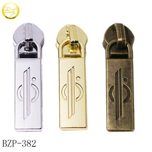 Eco-Friendly Custom Engraved Name Puller Tags Home Textile Metal Zipper Slider Logo Rectangle Shape Bags Metal Zipper Puller
