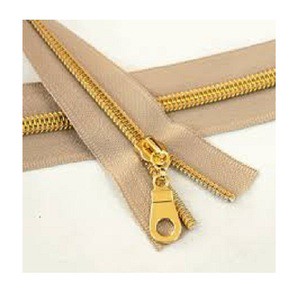 OZL Nylon Open-End No. 5 Zipper Gold Teeth Design 100mm Length Non-Lock Slider for Shoes Garments Bags Mattress Pillows Home