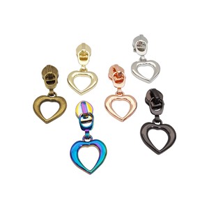 Free Design Heart Metal Zipper Puller Customized Bag #5 Zipper Slider Garment & Processing Accessories
