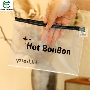 Custom clear Sealing Zipper Lock Bag Printed Bra Packaging Transparent Pe Slider Top Zipper Bag for Underwear