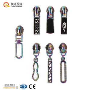 CHENQI Custom Rainbow Color Creative Pattern Zinc Alloy Zips Puller Auto Lock 3# 5# 8# Plating Zipper Puller Slider