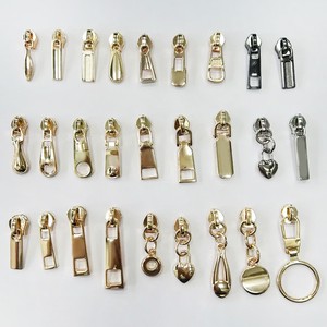 Customized Plating Gold 3# Metal Zipper Sliders Custom Shape Zipper Pull Lock Head Puller for Bag