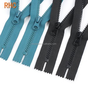 RHC Wholesale Custom Open-End Resin Zipper #8 #5 for Vislon Plastic Square Teeth for Down Jacket Backpack Tent