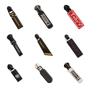 Own Brand Name Logo Metal Slider Zipper Puller Slider Rubber Zipper Pull for Handbag