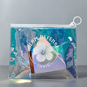 Laser Holographic Zipper Pouch for Fashion and Beauty Packaging Clothing Cosmetics Zipper Bag
