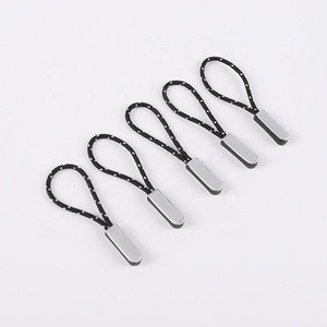 S440# Cool Silver Reflective Plastic Zipper Puller Durable Luminous Zipper Puller Fashion String Cord Wholesale Fashion