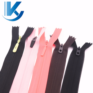 KY Custom Length Invisible Zipper Multi-Color Close-End Plastic Hidden Zipper for Dresses with Woven Lace Tape