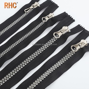 RHC No.5 No.8 Color Diamond Resin Decorative Zipper Open Close End Garment Zipper Large Tooth Open Zipper for Stage Clothes