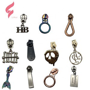 LiHui Customised Stickerdiamond Puller logo Maker Stone Slipper Custom Name Zipper Pulls for Clothing