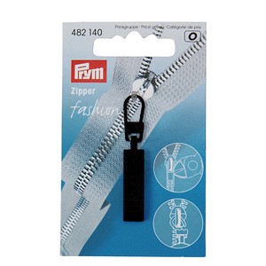 Prym 482140 Fashion Garment Metal Black Replacement Zip Fastener Puller for Clothing, Bags