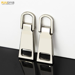 Luxury Bag Zip Puller Matte Silver Plating Custom Logo Brand Clothing Metal Zipper Puller for Slider
