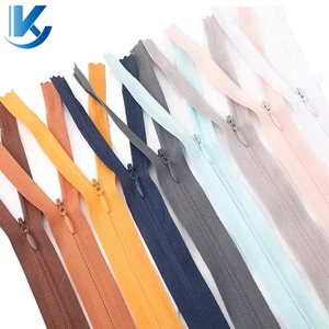 KY Hot Sale Custom Nylon Zipper 3# Multicolour High Quality Invisible Zipper for Evening Gown, Plush Toys