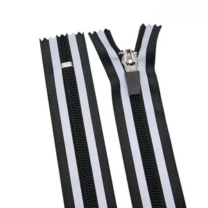 Customized No.5 Nylon Reflective Strip Zipper Outdoor Jacket Protective Clothing Anti-Silver Light Strip Single Open Tail Zipper