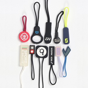 Factory Wholesale Price Fancy Rubber Unique Design Custom Logo Black Zipper Puller Transparent