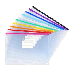 Wholesale Customize Pvc Zipper High Quality Plastic File Bag Poly Zip Lock Envelopes Files Zipper Folders
