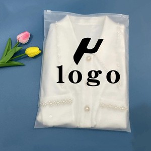 Factory Frosted Custom Design Zip Lock Bag Custom Logo Hoodies Cosmetic Slider Zipper Bag for Clothing