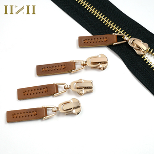 HVV High Quality #5 Metal Zipper Slider with Leather Puller