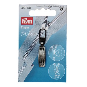 Prym Fashion 482131 Garment Metal Zipper Pull Black Matrix Zip Puller Slider for Clothing, Bags
