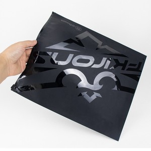 Custom Spot UV Print Matte Black Clothes Apparel Packaging Plastic Garment Slider Zip Lock Zipper Bags