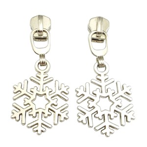 Custom Snowflake Metal Zipper Slider Pullers for Suitcase/Clothing