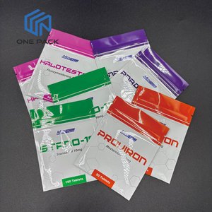 Custom Health Products Packaging Bag Zip Lock Three Side Seal Glossy Finished Pouch for 50 Tablets Bag