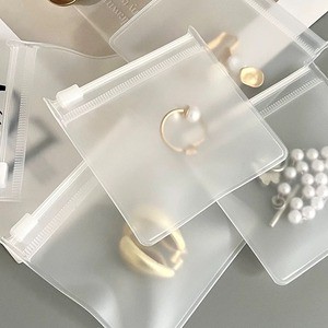 Zip Lock Custom Printed Logo Clear PVC Jewelry Frosted Plastic Bag with Slider Zipper EVA Mini Frosted Jewelry Bag With Logo