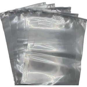 Custom Logo CPE Transparent Frosted Zipper Bags, Biodegradable Waterproof Plastic Slider Zipper Closure Clothing Storage Bags