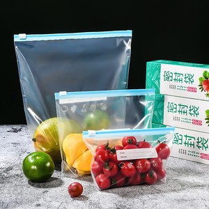 Freezer Bags Reusable Slide Ziplock Plastic Frosted Self-sealing Recyclable Slider Zipper for Food Storage Freezer Bags