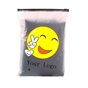 Custom Printed Ziplock Pouch Matte Frosted Clothing Bags with Logo Self-Sealing Clear Plastic Packaging Shirts and Clothes