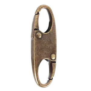 Bronze S-Shaped Double-Opening Anti Theft Zipper Puller Multiple Color Options Star Pattern Alloy Metal Replacement for Security