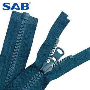 Factory Direct for SAB 5# Open-End Resin Zipper with Rotate Almond Puller for Clothing Accessories