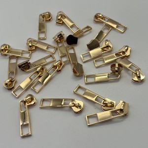 Elegant Practical Gold-Plated Zinc Alloy Durable Rectangle Zipper Pull Slider