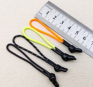 Lanke Reflective Speckle Rope Silicone Dipped Tips Zipper Puller Dip Tip Patterned Polyester Zipper Pull
