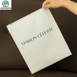 Customized Wholesale Simple Packaging Slider Zipper Bag Matte Cpe Pants and Clothing Waterproof Zipper Bag