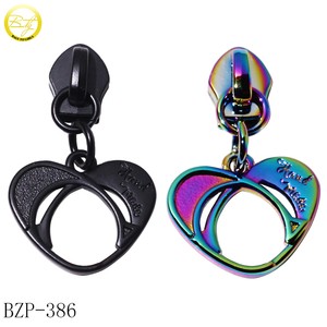 Handmade Designer Clothing Zipper Sliders with Custom Rainbow Logo Embossed Name Tags for Home Textiles