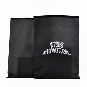 Custom Black Frosted Zipper Bag with Logo Black Matter Transparent Zip Lock Bag for Clothing Wholesale Plastic Shoes Zipper Bag