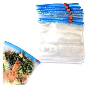 Heavy Duty Quart 1L Slider Freezer Bags Expandable Bottom Security Plastic Ziplock for Freezing Food Items for Sushi Packaging