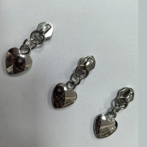Huaxiu Factory Customized Highquality Double Zipper Pull Heart Puller Zipper love Zine-alloy Coat Heart-shape Zipper Pull