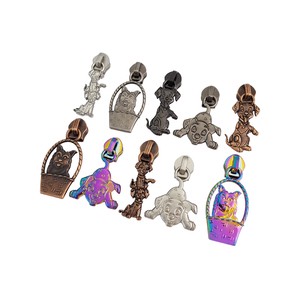 Handbags Hot Selling Slider With Ring Fancy Decorative Custom Zipper Head Slider Zipper Puller Metal