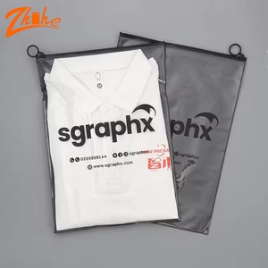 Custom High Quality Matte Black Zipper Slider Frosted Pvc Zip Lock Packaging Plastic Poly Bag for Clothing Packing