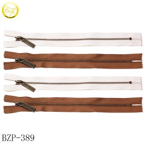 Custom Antique #5 Metal End Zip Long Automatic Lock Washable Plastic Handbag Zipper for Shoes Coat Accessories Decorative