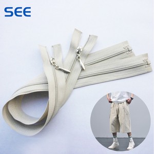 Customized 3# 5-Number Double Slider Nylon Zipper Plastic Material for Clothing